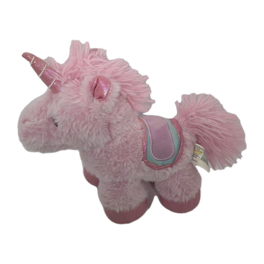 Kellytoy Jazwares Pink Unicorn Plush Stuffed Animal Sparkle Horn Saddle